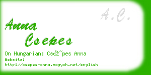 anna csepes business card